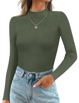 Ekouaer Mock Turtle Neck Top
