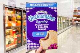 costco Smuckers Uncrustables 18-Count handheld