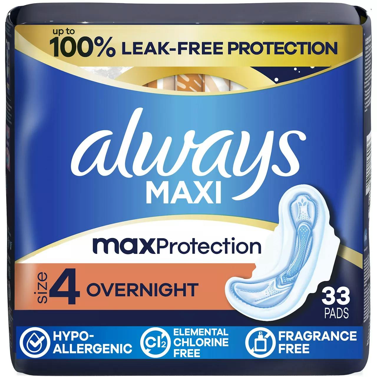 2 Always Maxi Pads Packs