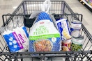 meijer thanksgiving ingredients in a shopping cart