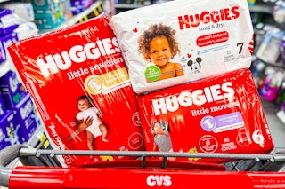 huggies diapers in a cvs cart