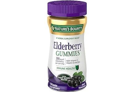 2 Nature's Bounty Elderberry Gummies Bottles