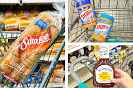 bread peanut butter bbq sauce collage