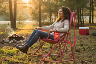 a woman in a rocking chair