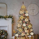 Artificial Poinsettia Tree Decor