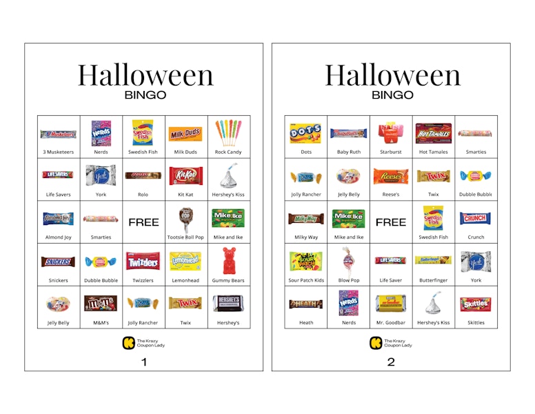 Halloween Bingo Printables Candy Set