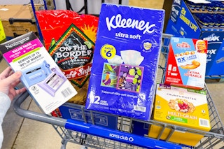 sams club scan & go groceries in shopping cart