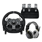 Racing Wheel, Pedals + Headset