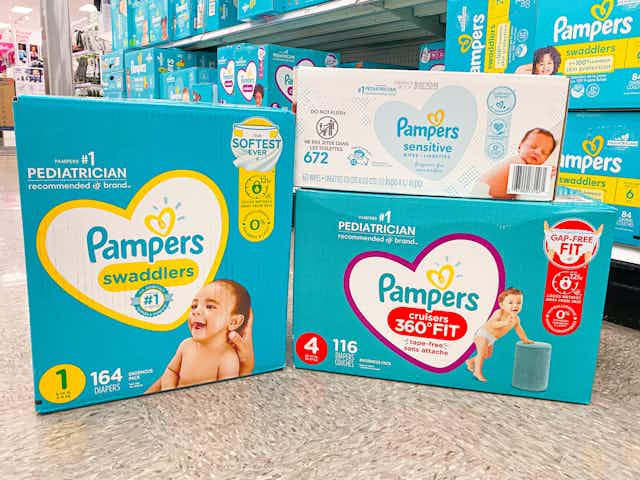 Pampers Cruisers and Swaddlers Diapers, Only $13 at CVS card image