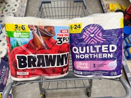 quilted northern and brawny items in walgreens cart
