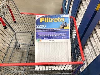 furnace filters in a cart