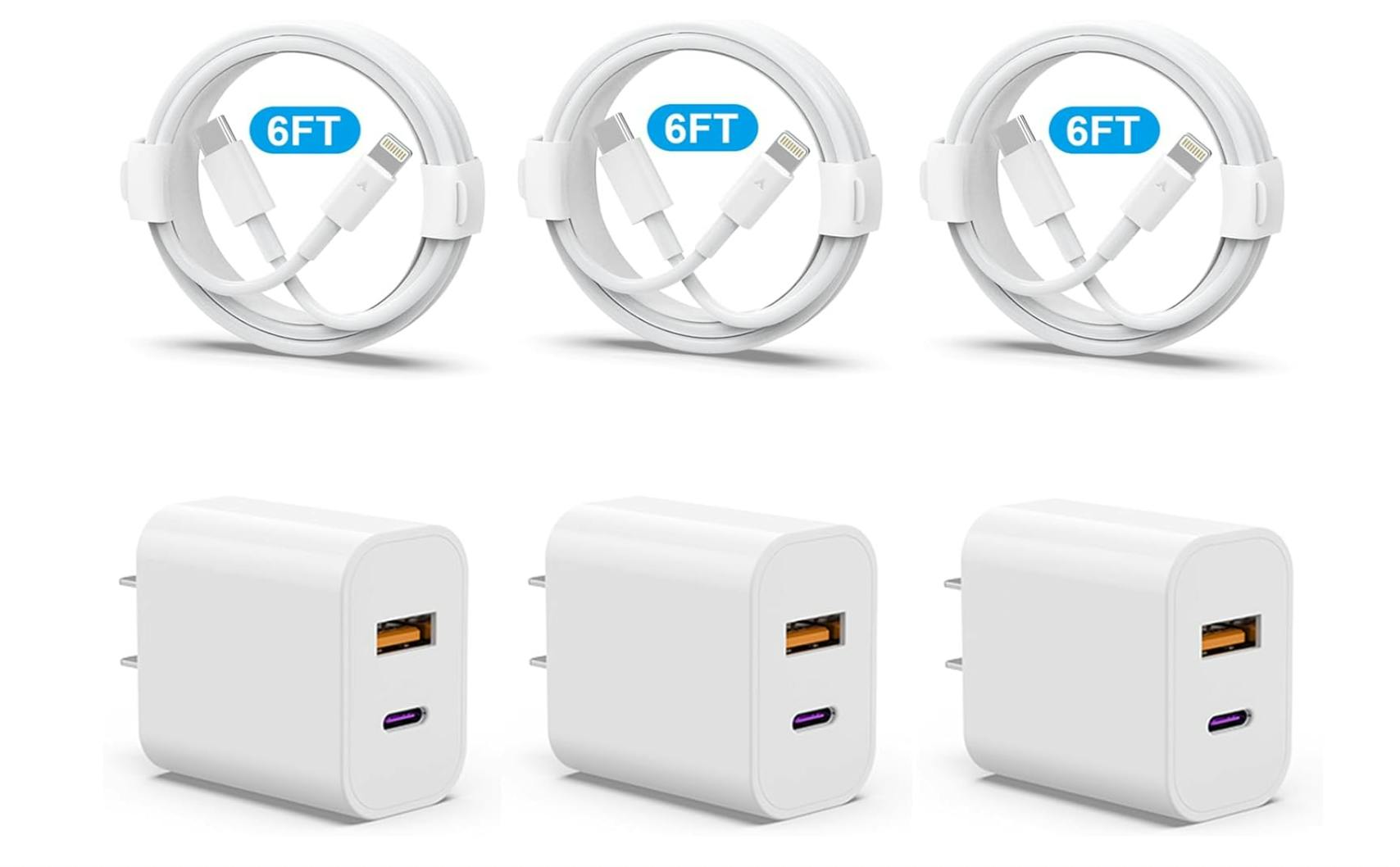 iPhone Charger and Block 3-Pack