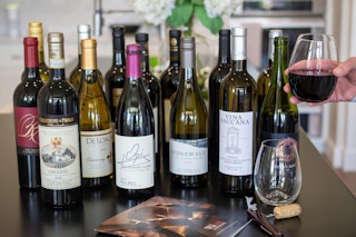 Wine from WSJ Wine sitting on a counter.