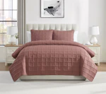 Solid Square Textured Quilt Set