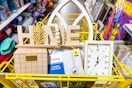 home decor items in a dollar general shopping cart