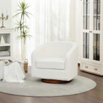 Upholstered Swivel Barrel Chair