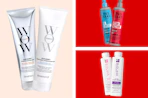 haircare products in a collage