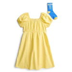 Kids' Cotton Dress and Socks Set