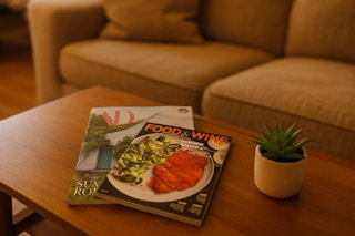 magazines on a coffee table