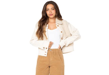 Women's Faux Shearling Denim Jacket