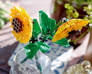 sunflower Legos in a vase