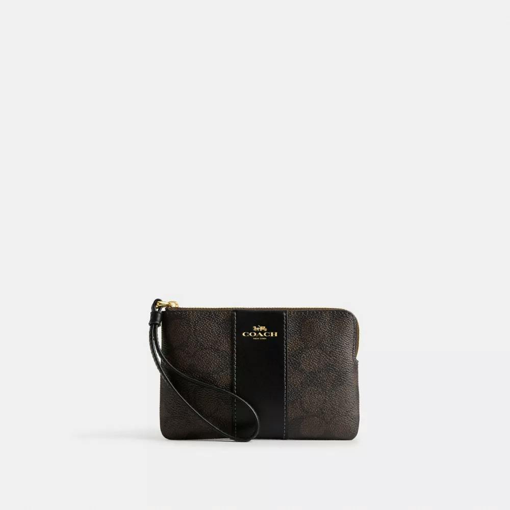 Coach Corner Zip Wristlet