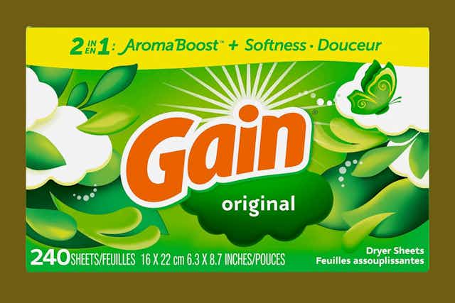 Gain Dryer Sheets 240-Pack, as Low as $5.97 on Amazon card image