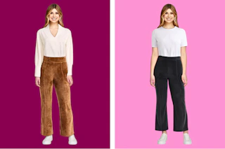 Two colors of the Time and Tru Knit Cord Leggings