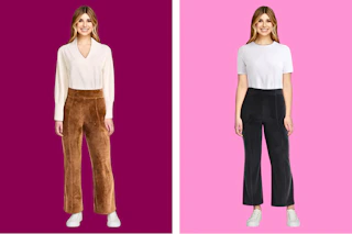 Two colors of the Time and Tru Knit Cord Leggings