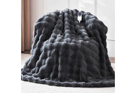 Electric Faux Fur Throw Blanket