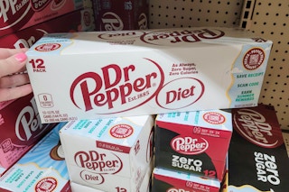 dr pepper soda on shelf at dollar general