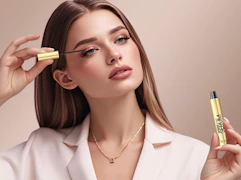 a woman applying eyelash serum