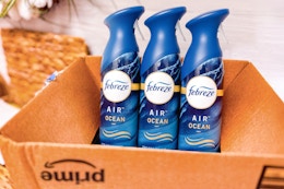febreze air ocean 3 pack in an amazon box