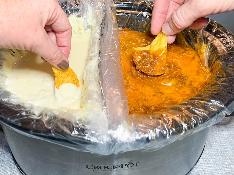 two dips in a crock pot