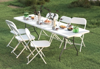 white 6-foot folding table