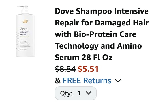 shampoo Amazon receipt