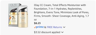 Olay total effects Amazon receipt