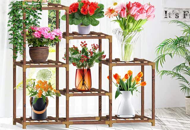 Wooden 7-Tier Plant Stand, Now Just $19.59 at Walmart (Save Over 70%) card image