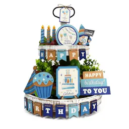 Wooden Tiered Tray Decor Set