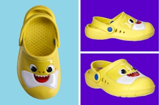 yellow baby shark kids clogs