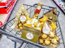 ferrero rocher chocolate gift sets in a shopping cart