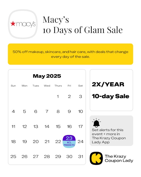 Macy's 10 Days of Glam 2025 dates