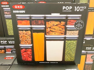 a box of oxo food storage containers in the food storage section in macys