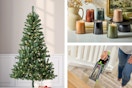 Holiday Time Christmas tree, Better Homes & Gardens jar candles, Bissell pet eraser vacuum