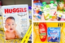 dollar general huggies, beech-nut, gain, finish 3-photo collage