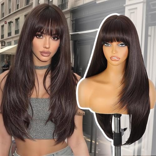 Brown Wig With Bangs