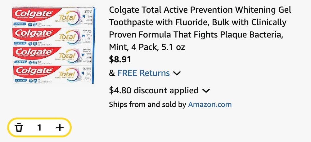 Colgate Total Active Prevention Whitening Gel Toothpaste