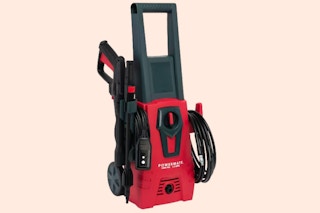 Red and black Powermate electric power washer (stock image)
