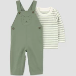 Baby Dino Striped Bodysuit Set