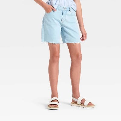 Kids' Mid-Rise Baggy Jean Shorts
